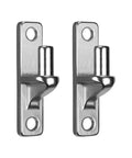 Badass Stainless Steel Gate Hinges 2 Pack Ultra Rigid Wall Mount For Wood And Concrete showing a close-up of metal brackets for outdoor use.