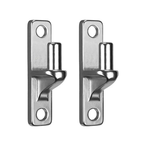 Badass Stainless Steel Gate Hinges 2 Pack Ultra Rigid Wall Mount For Wood And Concrete showing a close-up of metal brackets for outdoor use.