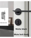Matte Black Room Door Handle With Split Lock For Bedroom Privacy Hardware Easy Install Knob And Lever Built Tough Steel Construction