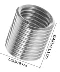 Close-up of stainless steel sleeve from 10Pcs M8 Stainless Steel Thread Insert Kit For Quick Thread Repair And Maintenance With Easy Install DIY