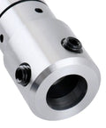 Close-up of R8 To Three Quarter Inch Weldon Shank Arbor Adapter for milling machines, showing the metal finish and design details.