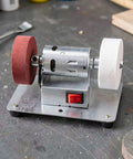 Compact Desktop Sanding And Polishing Machine With Easy As Pie Plug And Go Setup Boasts Smooth Multi Angle Adjustments.