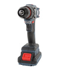 Heavy Duty Cordless Drill Driver With 1500 Rpm Max Spin And 25 Torque Settings High Low Gear Reversible Operation No Sweat Performance Rock Solid Go Getter For Garage Fixes And Weekend Builds with LED light and steel handle.