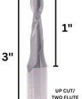 RU4850 Up Cut Spiral Router Bit Solid Carbide Five Sixteenths Inch Cutting Diameter One Inch Cutting Length Half Inch Shank