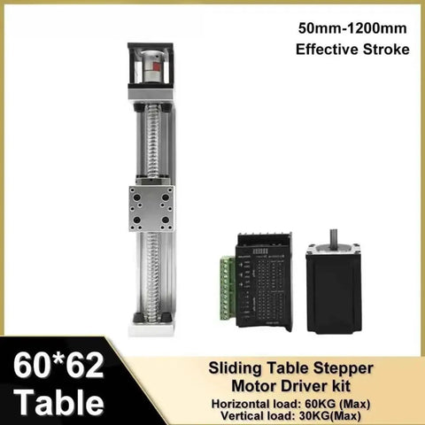 Premium Heavy Duty Linear Actuator Slide Stage Featuring Nema23 Motor And 60Mm Wide SfU1605 Ball Screw Assembly Designed For Daily Fabrication That Delivers Dead Nuts Accuracy with motor driver kit.