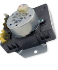 Dryer Timer Replacement For Whirlpool W10185972 220VAC 60Hz 1/36 RPM CW Rotation 3W, angled view showing connectors