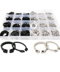 Bulk Assorted Snap Ring Kit M5 To M20 External Snap Rings For Shafts And Bearings Stainless Steel 65Mn Black Finish in case