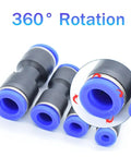 Plug And Play Pneumatic Fittings Plastic Connector Kit For Air And Water Hose Tubing Push In Straight Quick Connectors close-up