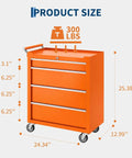 Product size diagram of Heavy Duty Steel Rolling Tool Chest Bad Boy With Lockable Caster Wheels And Slick Ball Bearing Drawers Hella Tough.