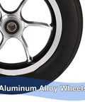 Plug And Play 10 Inch Solid Rubber Tires For Electric Wheelchairs With Aluminum Hubs And Grippy Tread That Rolls Smooth For Heavy Duty Mobility Scooters And Hospital Stretcher Two Pack Gray, close-up on aluminum alloy wheels.