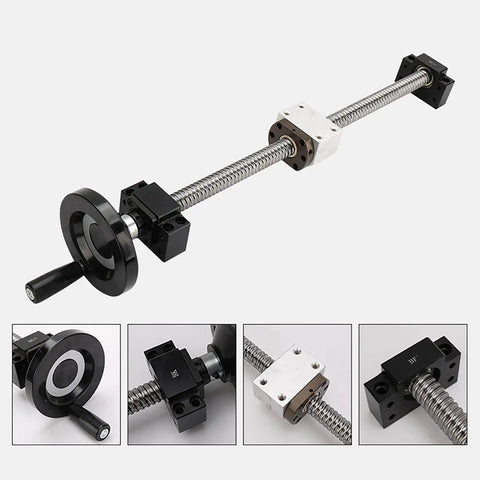 Badass 20mm Anti Backlash Ball Screw Kit With 2800mm Precision C7 Lead Screw and Manual Handwheel for CNC upgrades.