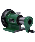 Knockout Precision 5C Spin Index Fixture Collet with smooth 360-degree scale, green cast steel, heavy-duty for milling and drilling.