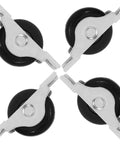 Heavy Duty Four Piece Sliding Door Rollers Featuring Smooth As Butter Nylon Wheels And Precision Steel Ball Bearings, close-up view.