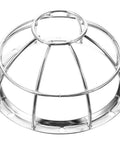 Straight Up Tough Heavy Duty Iron Smoke Detector Protective Cover With Sprinkler Cage Bracket And Rock Solid Wire Mesh Guard top view of silver steel guard
