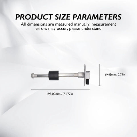 Heavy Duty Reed Switch Fuel Sending Unit 0 To 190 Ohms 7 Inch Tank Sender showing dimensions 195mm length and 69.85mm width.
