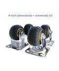Smooth As Butter 8 Inch Industrial Grade Heavy Duty Caster Wheels Four Pack Silent Rubber Swivel Rollers With Directional Brake Plates For Crushing Heavy Loads Around The Shop, 4-inch rubber casters with universal and directional features.