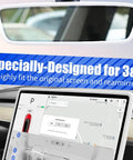 Silicone Protector Frames For Screen And Rear View Mirror For Tesla Model 3 2017 To 2023 And Model Y 2019 To February 2025 White Pair