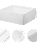 Premium Collapsible Oxford Cloth Drawer Organizer With Lid For Underwear Bras And Bathing Suits in white fabric.