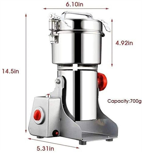 Stainless Steel High Speed Swing Type Grain Grinder Machine For Grinding Grains And Spices At Home Heavy Duty Kitchen Workhorse, 700g