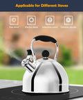 Stainless Steel 2 Quart Whistling Tea Kettle For Stovetop With Ergonomic Folding Handle Small Teapot Water Boiler For Tea Or Coffee Loud Whistle Durable Silver Teakettle Perfect For Quick Boil on an induction stove