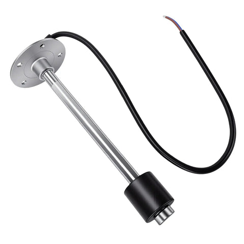 Hardcore 316 Stainless Steel Fuel Sender Unit 12 Inch Stem 240 To 33 Ohm Universal Marine Auto Rv Fuel Level Sensor IP67 with black connector.