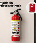Heavy Duty ABC Fire Extinguisher Squad, Foolproof Dry Chemical Safety Gear, Pro Grade 2.5 Pound Rechargeable Cans, Tough As Nails Coverage For Home Garage And Daily Drives With Four Pack mounted with an invisible hook.