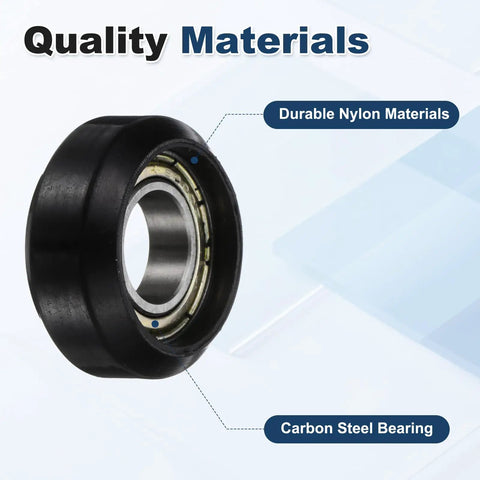 5Pcs Badass Nylon Roller Bearings For Pulley Track Guide 625Z Ball Bearing Kit 5X24X10mm with durable nylon and carbon steel.
