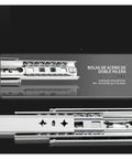 Tough As Nails Heavy Duty Drawer Slides With Secure Clip Lock For Big Loads 53Mm Cold Rolled Steel Runners close-up image showing dual ball bearing design.