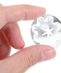 Close-up of silver rigid fastener from 100 Pc Car Hood Insulation Heat Plate Discs Kit With Iron Internal Tooth Lock Washers To Fix Handle Shafts