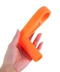 Ultimate Universal Grip Hose Reel Handle Replacement Kit, 2 Piece Heavy Duty Ergonomic Crank Knob For Outdoor Garden Pipe Repair With Weatherproof Plastic Design, orange plastic handle in hand