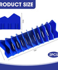 2 Pack Pliers Organizer Rack with Nonslip Base, 10 Slot Drawer Plier Tray, dimensions shown, blue color