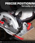 Pro Move Cordless Circular Saw Featuring Brushless Motor And 7 Inch Blade Chugging At 5600 Rpm For Kickin Wood Cuts alongside adjustable cutting depth plate.