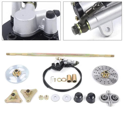 DIY 29 Inch Rear Axle Assembly Kit For Go Karts And Mini Bikes With Live Axle 740mm Wheel Hub Brake Assembly And Pillow Blocks