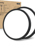 2 Pack LED Flush Mount Ceiling Light 9 Inch 5000K Daylight White 24W Slim Round Flat Black Fixture for Hallways Kitchens Stairwells Bedrooms Closets Not Dimmable Easy Install Bright No Flicker with packaging box