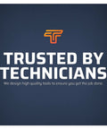 Trusted by technicians sign with a logo on blue background, High Precision Cable Test Tool for Voice Data Video and Ethernet Coax