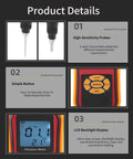 Portable Handheld Vibration Meter With LCD Display And Split Measurement, Digital Vibration Tester For Motors, Fans, Bearings And Mechanical Watches, Includes S And L Probes, Compact Vibe Analyzer For Quick Diagnostics And Accurate Readouts, close-up of probes and screen