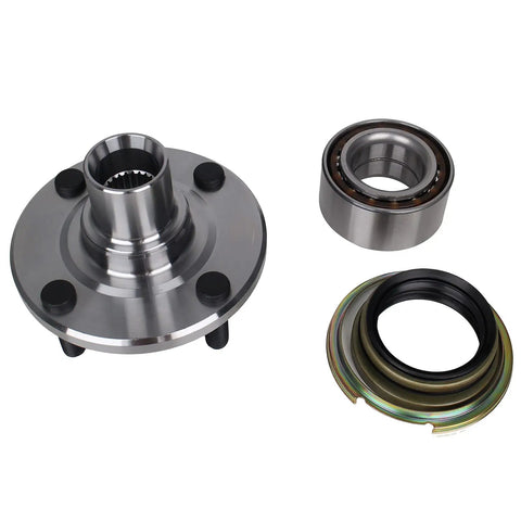 Beefed Up Front Wheel Hub Bearing Assembly Set Of 2 Rolls Like New With Dead Simple Swap For Non Abs Toyota Corolla And Chevy Prizm Builds, steel and black materials, detailed view.