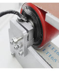 Close-up of the motor assembly of the Badass 600W Brushless Water Cooling Belt Sander And Polisher, showcasing steel components.