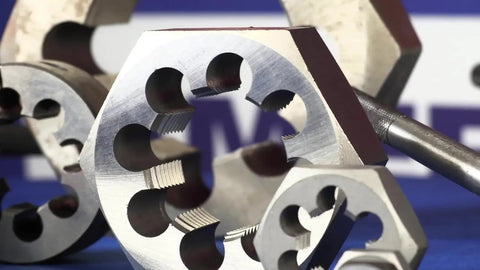 Close-up of M18 X 1.25 Carbon Steel Hex Rethreading Die, DWT Series, Right Hand Cut with no special holder needed.