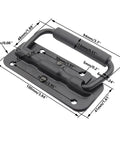 Two Pack Spring Loaded Pull Handles For Chests And Trunks Surface Mount With Rubber Grip Heavy Duty Hardware dimensions diagram
