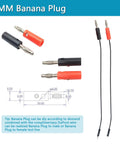 4mm banana plugs and test leads for Breadboard Power Supply Module With 3.3V And 5V Outputs, diagram and components shown