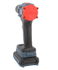 Straight Shooting Cordless Drill Set With Brushless Motor And 25 Sure Fire Torque Settings Running At 1500 Rpm Plus Forward Reverse Gear Switches And Rapid Charge Battery rear view with brushless motor and battery