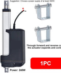 Heavy Duty Electric Linear Actuator 900mm Stroke DC24V 6500N Push Force IP67 Waterproof showing connections and brackets.