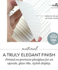 Elegant Acrylic Bathroom Do Not Flush Sign 3.5x5 Inches With Adhesive Pack Of 5, showing reflective glass-like finish.
