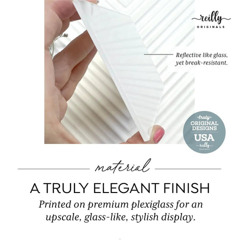 Elegant Acrylic Bathroom Do Not Flush Sign 3.5x5 Inches With Adhesive Pack Of 5, showing reflective glass-like finish.