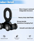 Top Shelf Heavy Duty 20 Piece White Curtain Track Roller Set With Silent Aluminum Pulleys showing impact-resistant roller and steel plate.