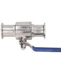 Quick Connect Clamp Ball Valve Featuring Slick Ferrule Design For Hassle Free Plumbing Setup And Rock Solid Fluid Control For Smooth Pipe Fittings And Efficient Maintenance, stainless steel, side view.