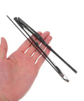 Two Piece Heavy Duty Steel Folding Umbrella Repair Kit Eight Bone Replacement Parts held in hand, showcasing steel rib parts.