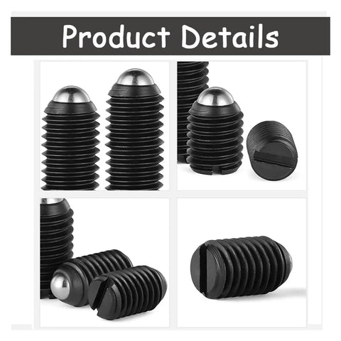 Built Different Spring Loaded Ball Plungers Delivering Dead Simple Positioning Grade 12.9 Black Steel Set Screws in a 10 pack.