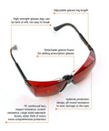Heavy Duty Laser Safety Glasses Shield Your Peepers From Harmful Blue And Green Beams Across The 180 To 540 NM Spectrum With A Snug Wraparound Fit And Tough As Nails Impact Resistant Lenses showing adjustable frame and protective design.